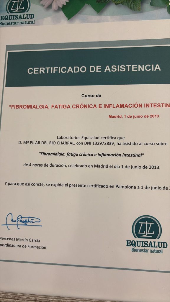 Curso de fibromialgia, fatiga crónica e inflamación intestinal